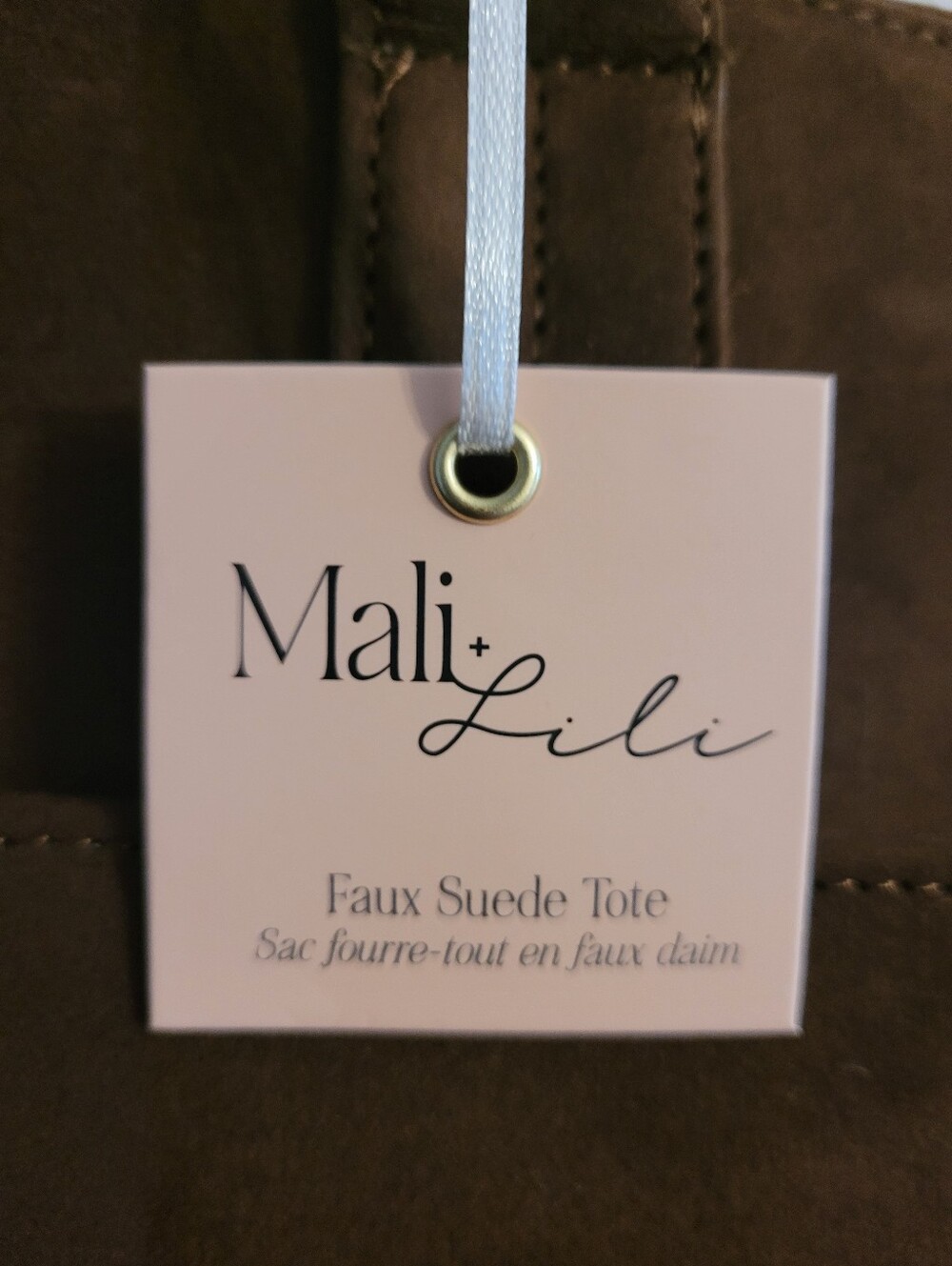 Mali + Lili Faux Suede Tote Bag in Brown